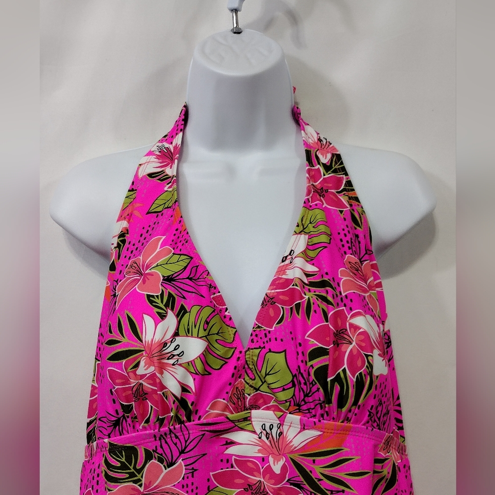 NWT Meet Curve Floral Swim Top Women's 4XL Pink Barbiecore Cottagecore Beach - Picture 2 of 8